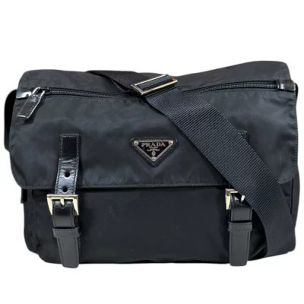 Prada Tessuto Saffiano Leather shoulder bag black